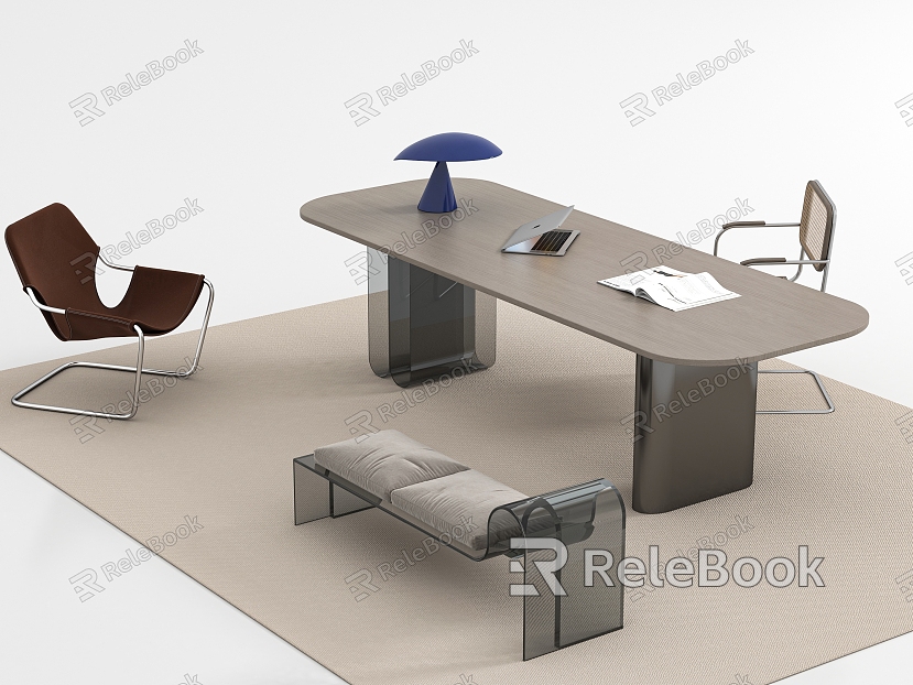 Desk and chair combination model