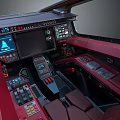 High Tech Control Console With Multiple Displays Buttons Control Panels And Joysticks In Modern Cockpit 3d model