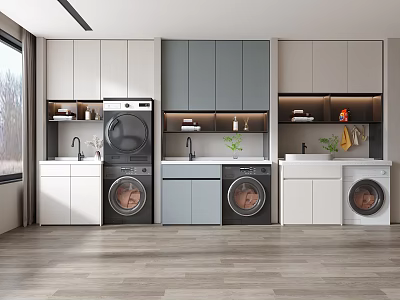 Modern Bathroom Cabinet Rack Design With Sink Storage And Mirror Space 3d model