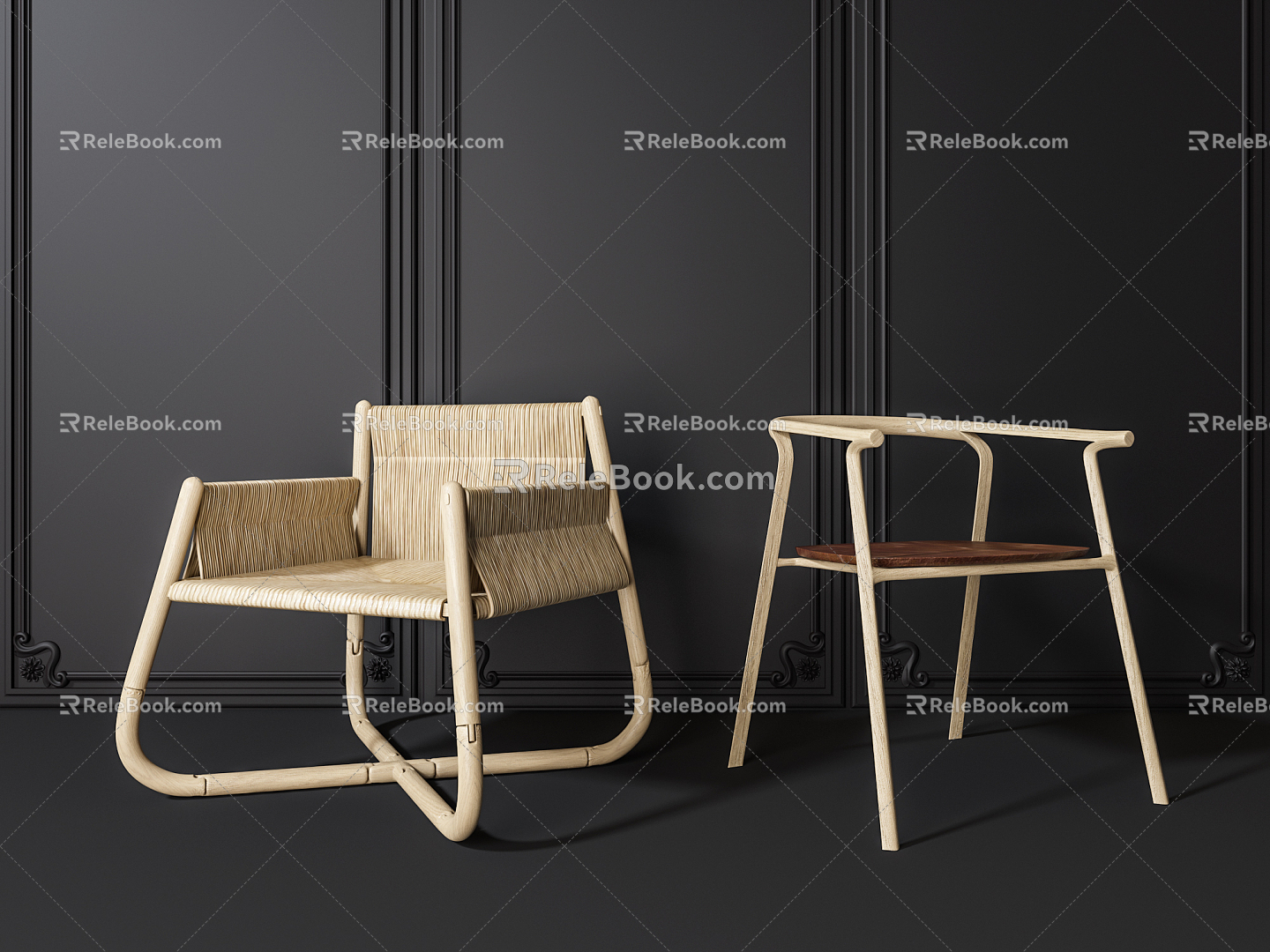 New Chinese style single chair 3d model