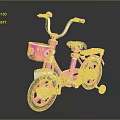 Pink Children's Bicycle with Training Wheels and Decorative Basket for Kids