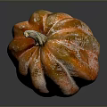 Fresh Ripe Orange Pumpkin With Textured Surface And Glossy Finish
