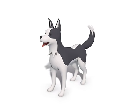 Modern puppy cute puppy cartoon puppy 3d model