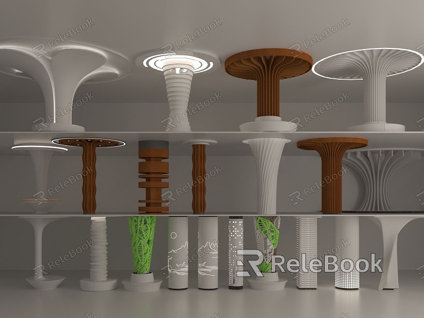 Modern Pillar Decoration Pillar Special-shaped Pillar Hollow-out Lamp Post model