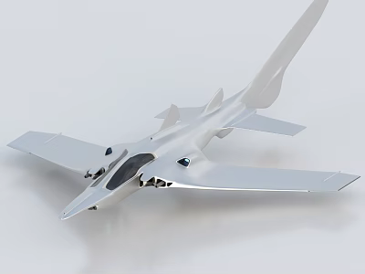 Modern Silver Fighter Jet With Aerodynamic Design Sleek Wings And Cockpit 3d model