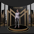 Elegant Photo Check in Spot With Golden Black Decor And Modern Stage Design