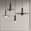 Modern Minimalist Pendant Lights With Circular Shades And Metal Rods