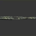 Green and black marbled rifle with mineral texture on smooth black surface showing modern appearance