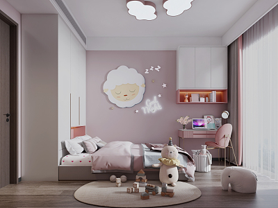 Modern Tatami Bedroom Children's Room Daughter Room model