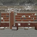 New Chinese Front Desk Hotel Lobby Front Desk 3d model
