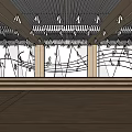 School Music Classroom with Piano Music Notes Wooden Floor and Large Windows