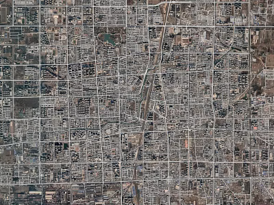 Aerial Planning Of Urban Layout With Road Networks Block Distribution And Building Structures 3d model