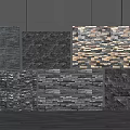 Various Dark Stone Wall Designs With Different Textures And Patterns