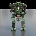 Robot AI Intelligent Green Intelligent Robot Artificial Intelligent Robot Future Warrior War Machine Low Face Number Low Model Simple Model Game Video Level 3d model