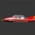 Red And White Cosmic Aerospace Spacecraft With Transparent Cockpit For Exploration Missions