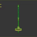 Elegant Blue Weapon With Long Rod Golden Decorations And Golden Base