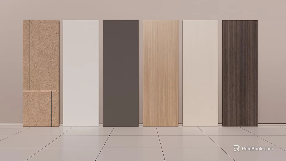 Elevator Lobby Design With Various Color Material Panels And Tile Flooring 3d model