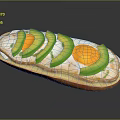 Delicious Open Faced Sandwich with Sunny Side Up Eggs and Fresh Avocado Slices