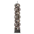 Modern Floor Lamp With Stacked Round Glass Balls In Pink Brown Gray Hues