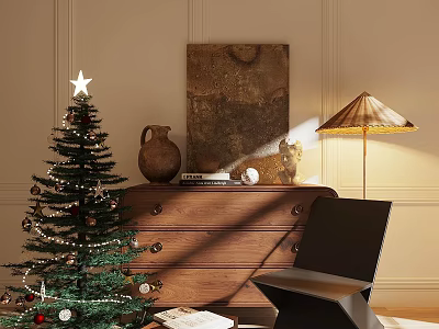Mid-ancient Style Casual Chair Mid-ancient Style Decorative Cabinet Solid Wood Single Chair Bucket Cabinet Storage Cabinet Mid-ancient Style Decorative Cabinet Ornaments Potted Plant Low Cabinet Decorative Cabinet Christmas Tree 3d model