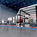 YAMAHA Exhibition Booth With Modern Red White Design And Motorcycles