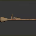 Portable Rocket Launcher with Conical Warhead Long Cylindrical Barrel and Marked Body
