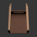 Modern Leisure Chair With Wooden Frame Brown Padded Seat And Armrests