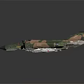 Realistic Camouflage Military Jet Model With Open Cockpit Weapons And Detailed Design