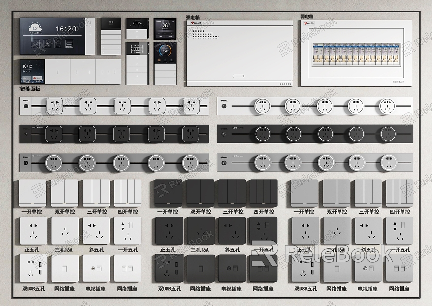 Modern switch socket model