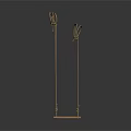 Brass Kitchen Hanging Rack With Double Hooks Square Base And Elegant Modern Design