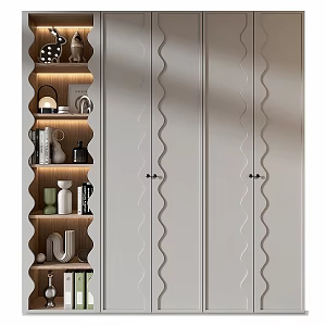 Modern Wardrobe Cabinet Children's Color Books 3d model