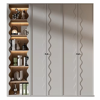 Modern Wardrobe Cabinet Children's Color Books 3d model
