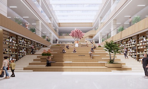 Library atrium 3d model