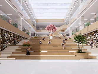 Library atrium 3d model