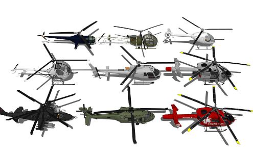 modern helicopter 3d model