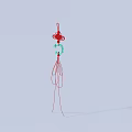 Red And Green Decorative Floor Lamp With Slim Stand And Artistic Modern Design