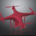 Pink Modern Drone Design Featuring Four Propellers And Camera In Dark Setting 3d model