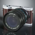 Samsung Digital Camera With Brown Leather Body And Silver Frame Detachable Lens