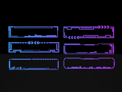 Technology Border Technology Elements Wall Decoration Border Line 3d model