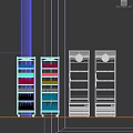 Four Upright Display Refrigerators Filled With Various Beverages Including Coca Cola