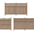 Bamboo Garden Fence With Three Different Lattice And Slatted Designs For Decoration