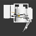 Sturdy Industrial Mechanical Equipment With Circular Component Control Panel And Stand