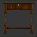 Traditional Wooden Console Table With Single Drawer And Ornate Carved Legs