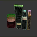 Black And Copper Skincare Containers With Different Shapes Sizes Jar Tube And Bottles