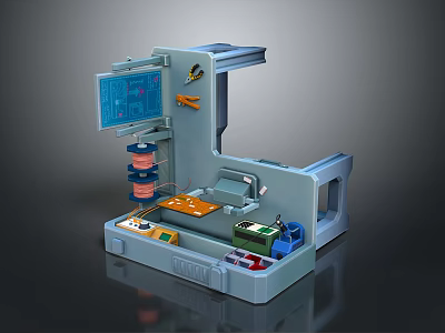 Advanced Space And Astronomy Technical Device 3D Model Featuring Control Panel And Components 3d model