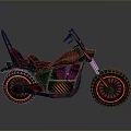 Custom Vintage Motorcycle With Black Red Body Twin Seat And Spoked Wheels Design