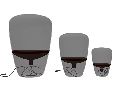 Modern Dome Shaped Table Lamps With Dark Bases And Three Sizes 3d model