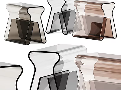 Modern Transparent Acrylic Side Tables with Stylish Design and Multiple Colors for Home Decor 3d model