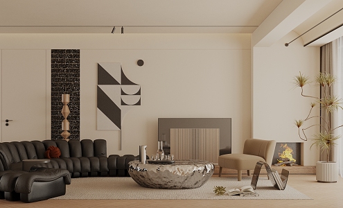 modern living room 3d model