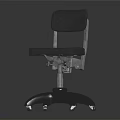 Modern Swivel Office Chair With Leather Upholstered Seat And Five Star Rolling Base